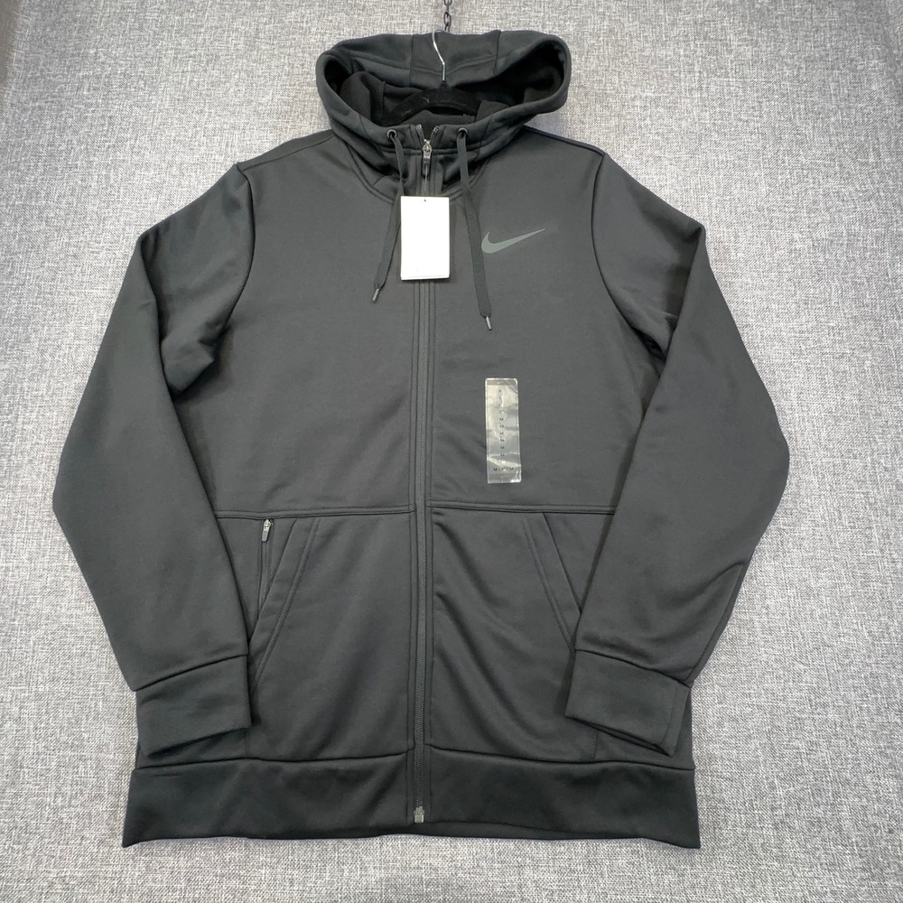 Nike Therma-FIT Full Zip Hoodie Mens M Black CU6231-010 Training Activewear NEW